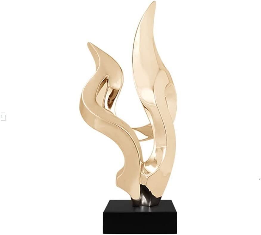 Chaomeiart Modern Abstract Resin Sculpture - Gold Retro Home & Office Decor, Unique Desk Ornament & Gift Idea for Living Room, Bedroom, or Workspace