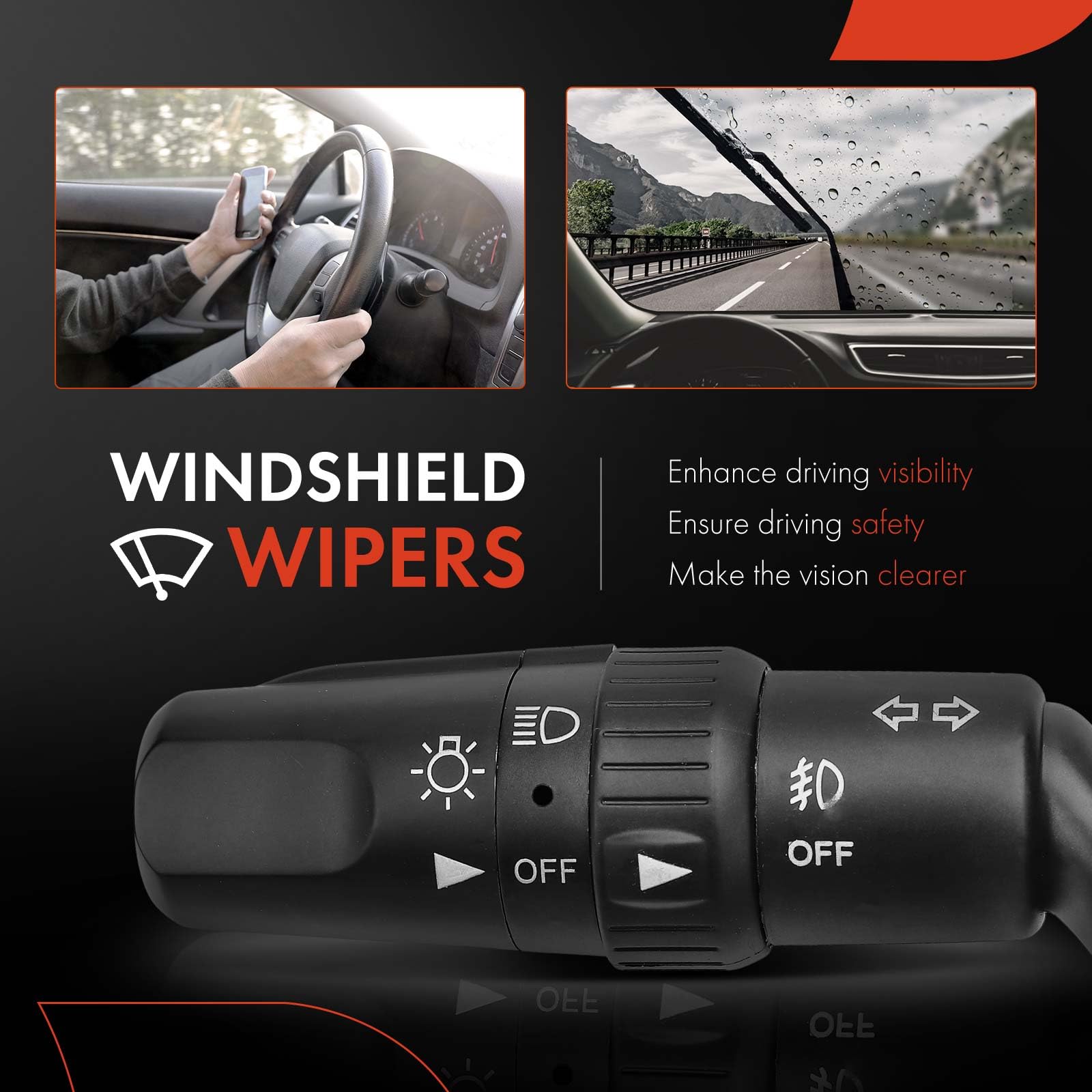 Premium Turn Signal Switch & Headlight Fog Light Multifunction Lever - Compatible with Mazda 3 2004-2010 Models (Replaces BN8R66122) - No Auto Headlight Control - Perfect for Night Driving & Foggy Conditions