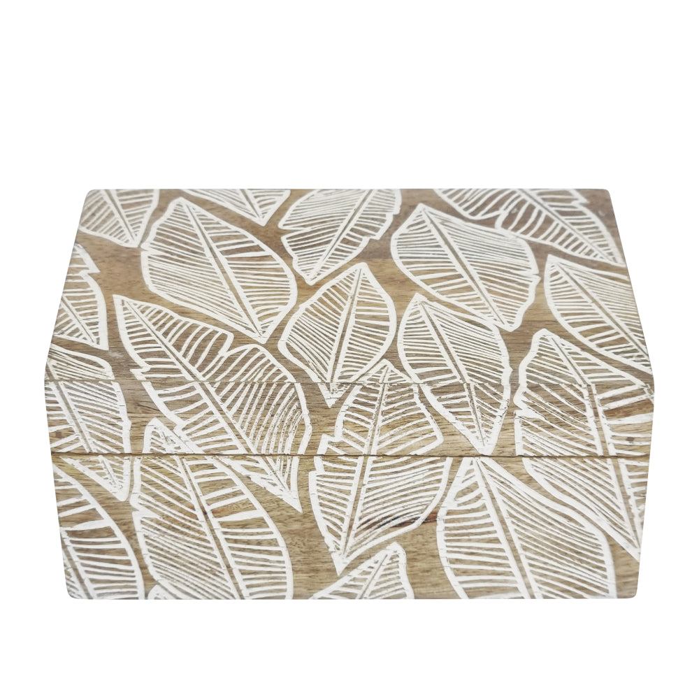 Maya Rectangle Trinket Box 10x15x7cm - Natural Wood Jewelry Storage Box for Rings, Necklaces & Keepsakes - Perfect for Home Decor, Gift Giving & Organizing Small Treasures