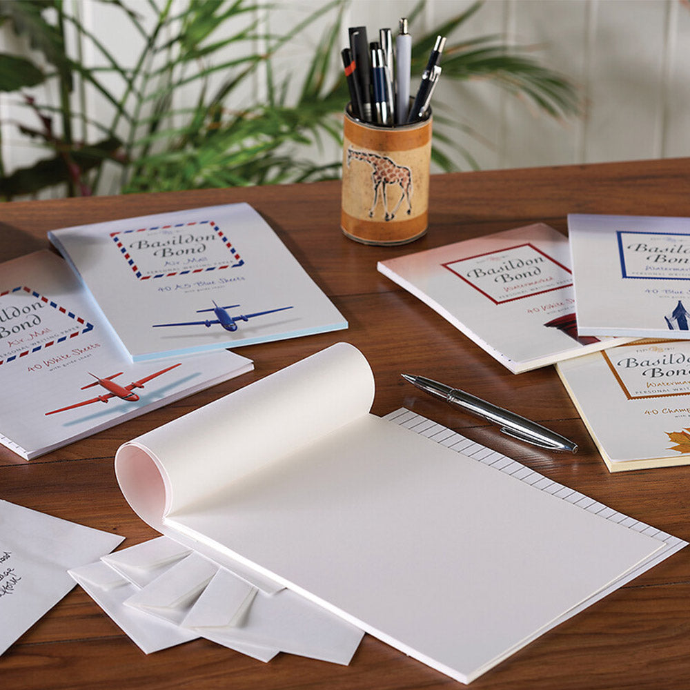 Basildon Bond Airmail Envelopes C6 Size - 20 Pack Blue 70gsm Lightweight Paper - Perfect for International Letters, Greeting Cards & Business Correspondence