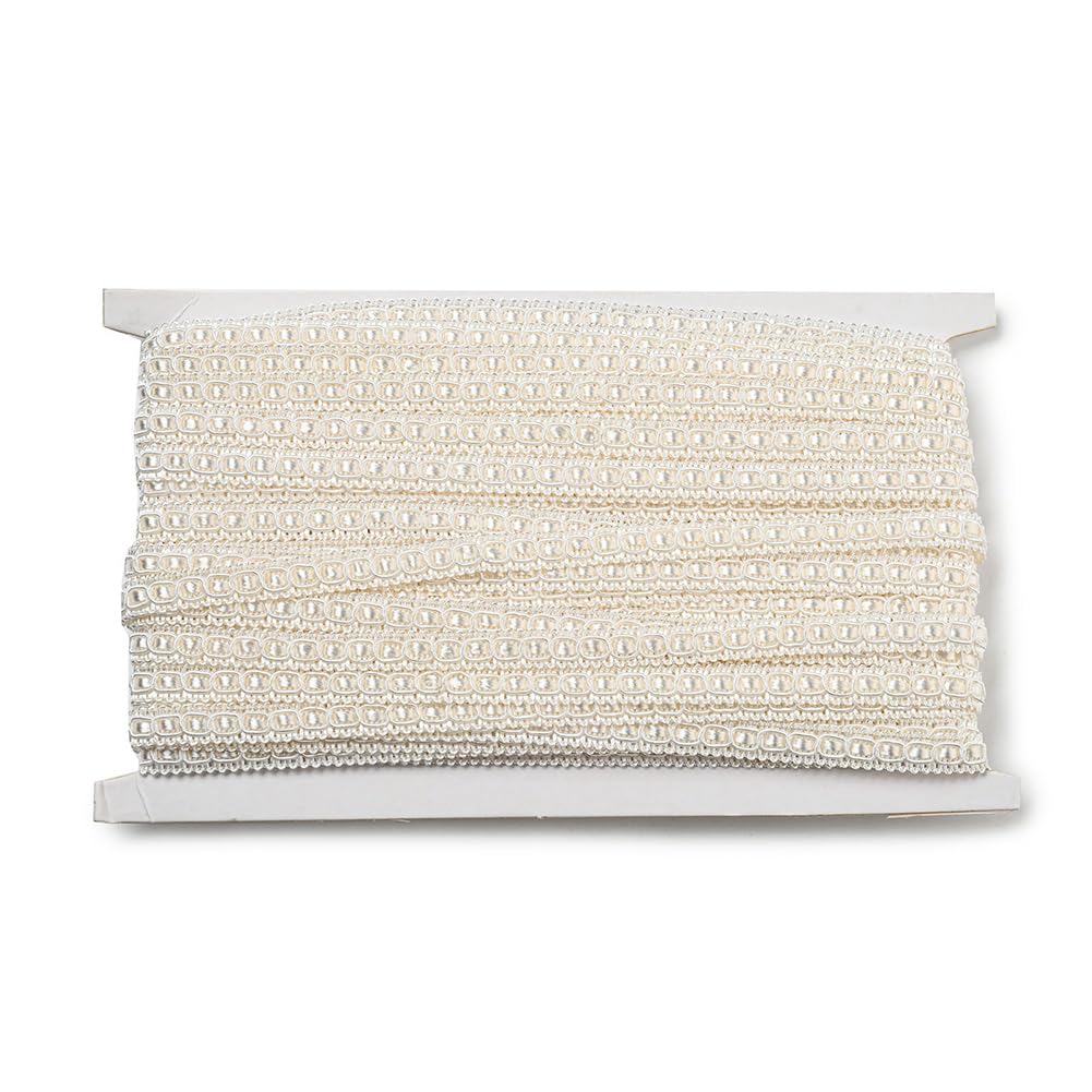 20 Yards 9.5mm Beige Polyester Braided Trim Ribbon - Upholstery Edging, Sewing Crafts, DIY Gift Wrapping & Christmas Decorations - Perfect for Home Decor, Furniture Trims, and Holiday DIY Projects