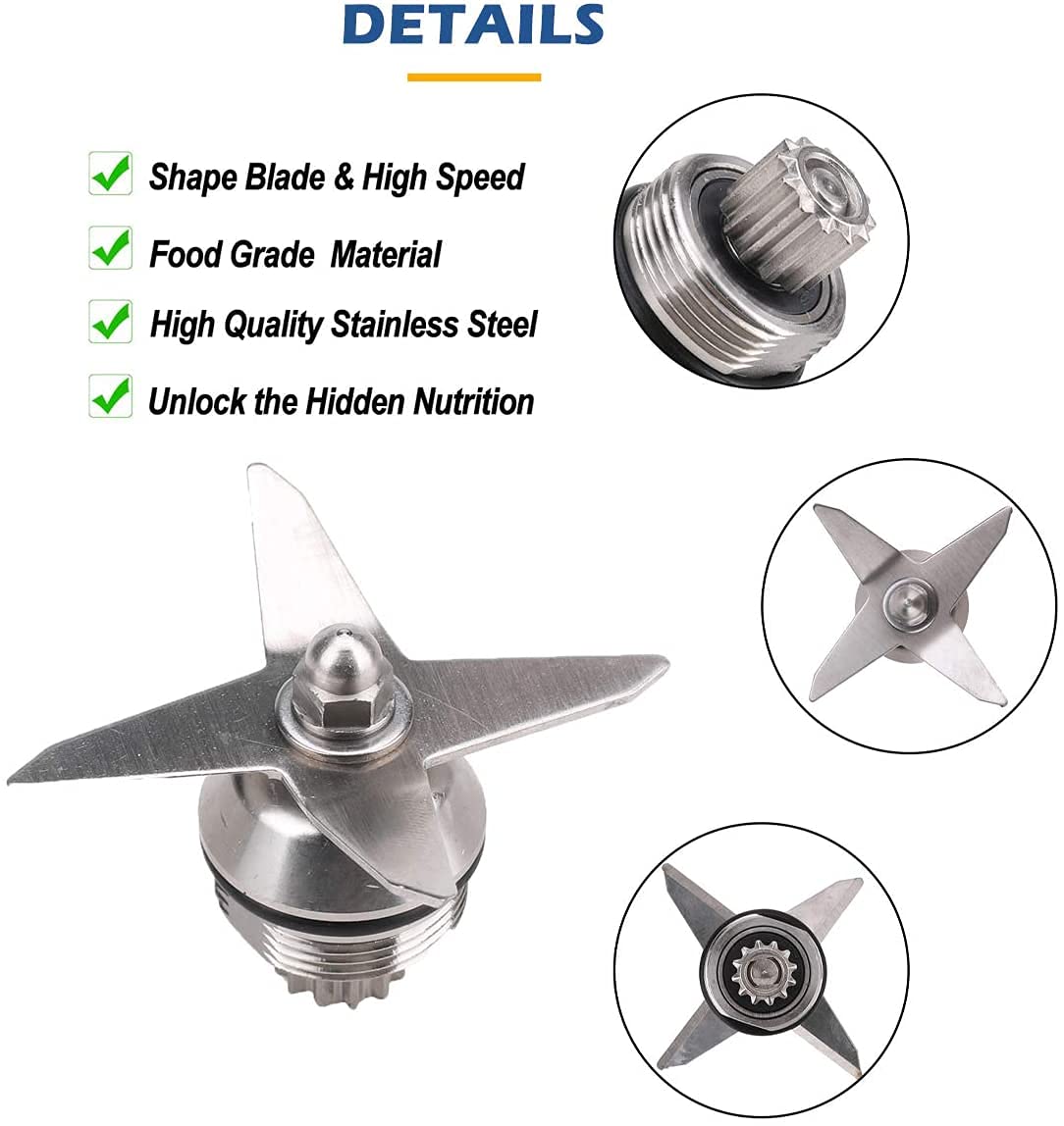 Premium Stainless Steel Wet Blade Assembly Replacement for Vitamix 5200 Series - Compatible with 32oz & 64oz Containers - High-Performance Blending for Smoothies, Soups & Nut Butters