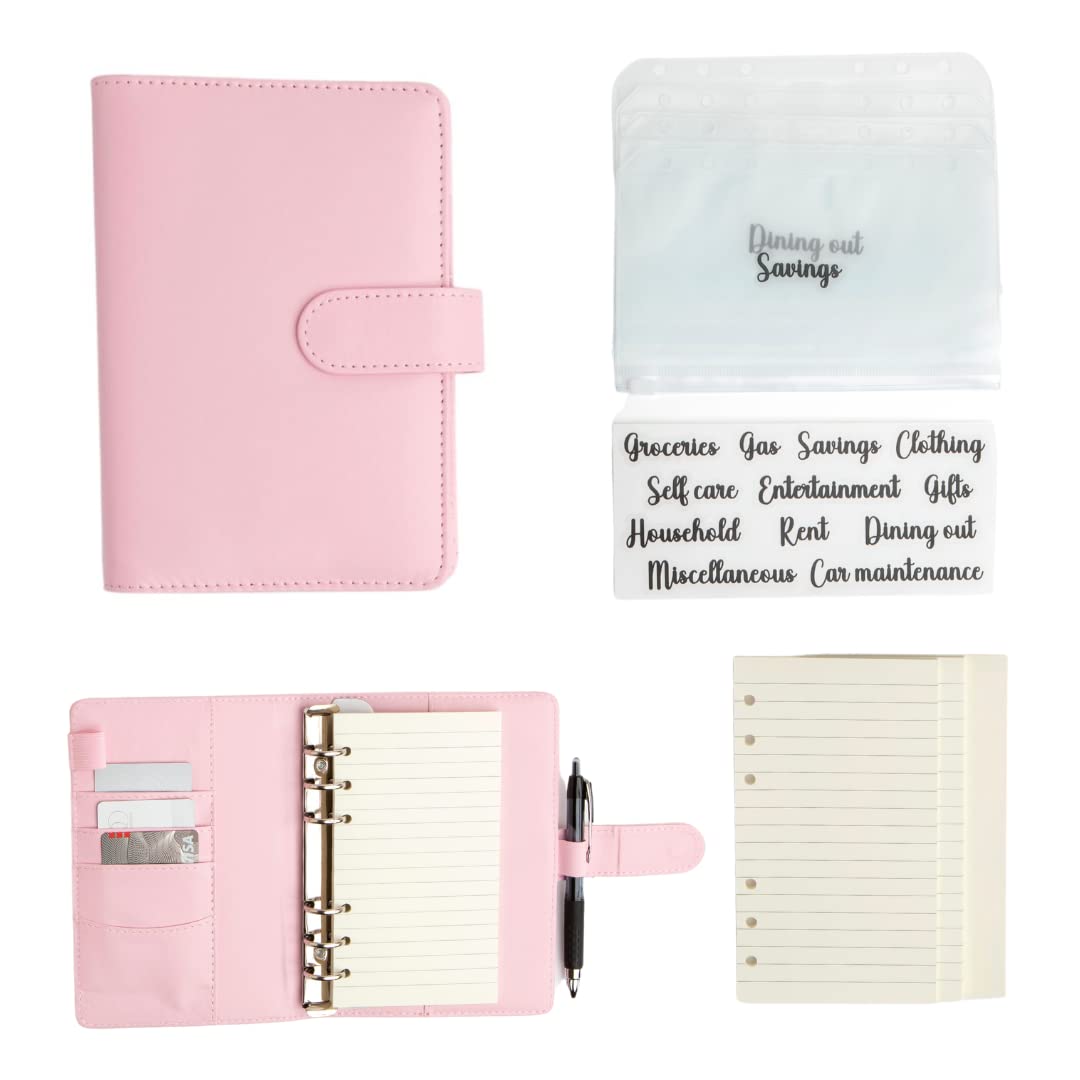 Budget Binder with Zipper Envelopes - Money Organizer for Cash System - Pink Cash Envelopes for Budgeting & Money Saving | Perfect for Personal Finance, Dave Ramsey Envelope Method, and Home Budget Planning