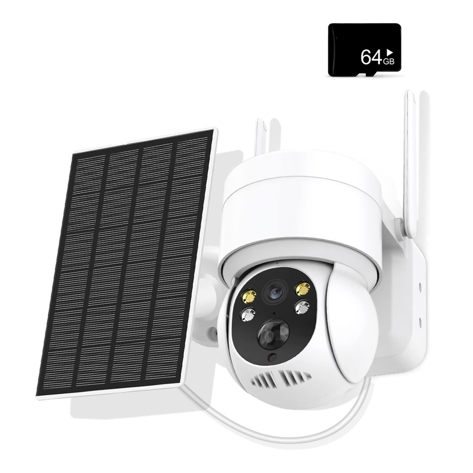 SilteD Solar Security Camera Outdoor - 1080P HD WiFi Wireless Surveillance IP Camera with Solar Panel, 7800mAh Battery & PIR Human Detection (Includes 64GB Storage) - Perfect for Home Security, Yard Monitoring & Weatherproof Outdoor Use