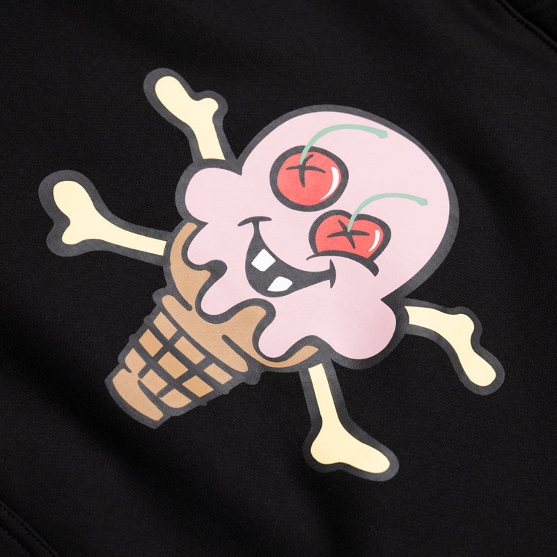 Black Ice Cream Cones Hoodie - Soft & Stylish Sweatshirt for Women & Men - Perfect for Casual Wear, Street Fashion & Ice Cream Shop Outings