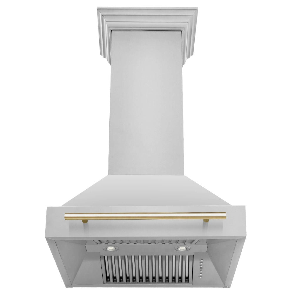 ZLINE Autograph Edition 30 Inch Stainless Steel Range Hood with Stainless Steel Shell & Handle (8654STZ 30) - Professional Kitchen Ventilation for Home Chefs