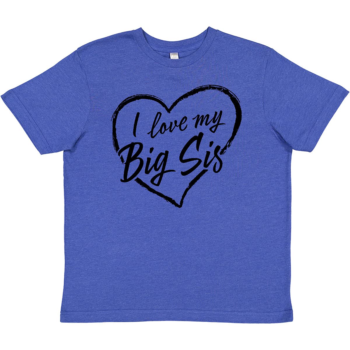 Inktastic I Love My Big Sis Black Chalk Heart Youth T-Shirt - Cute Sibling Matching Outfits for Sisters & Family Photos