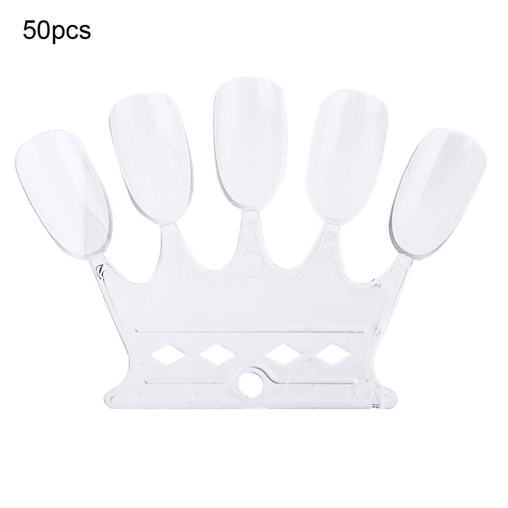 50Pcs Clear False Nail Art Tips Sticks - Nail Polish Color Display Cards for Manicure & Gel Polish Practice - Perfect for Salon Professionals & DIY Nail Art at Home