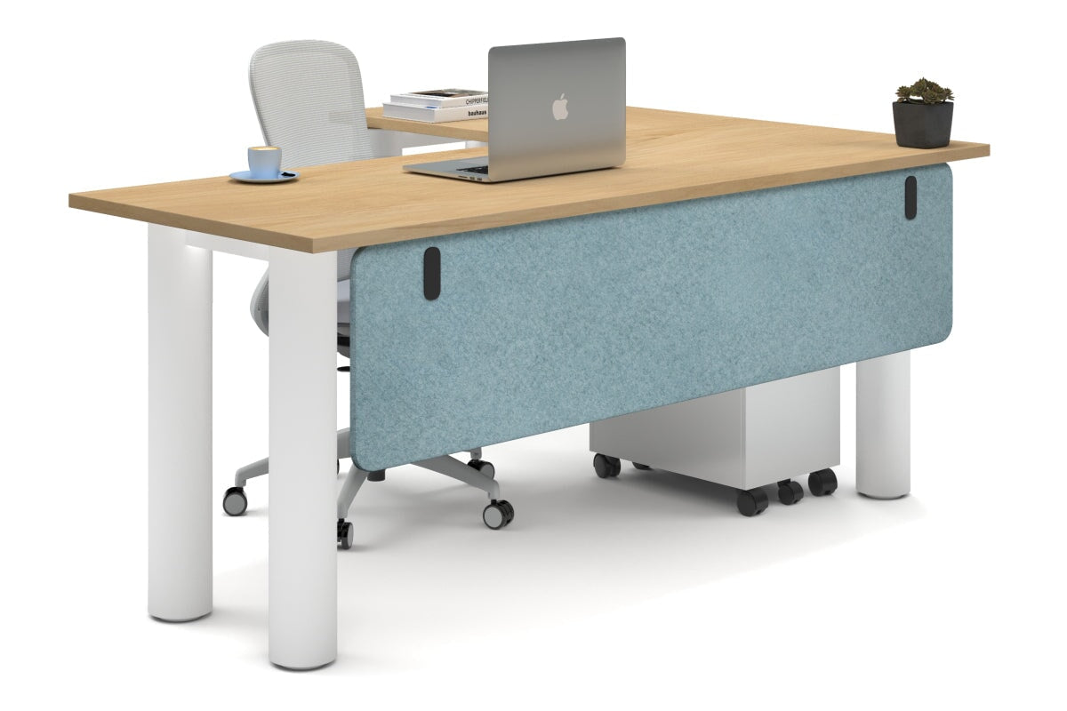 L-Shaped Corner Office Desk with Quadro Cylinder Legs - 1800L x 1700W Dimensions - Perfect for Home Office, Gaming Setup & Workspace Organization