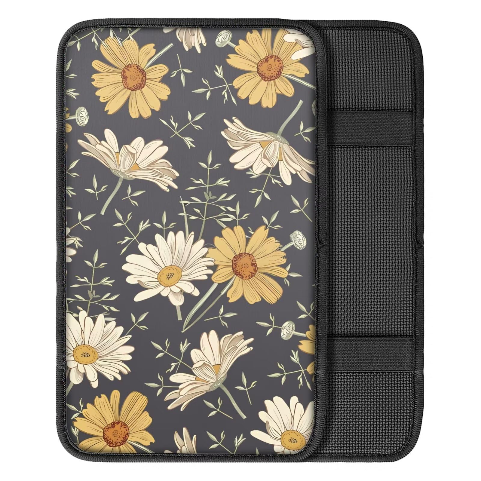 Cottagecore Daisy Car Center Console Cover - Floral Armrest Protector Pad for Women | Aesthetic Auto Accessories | Perfect for Road Trips & Daily Commutes