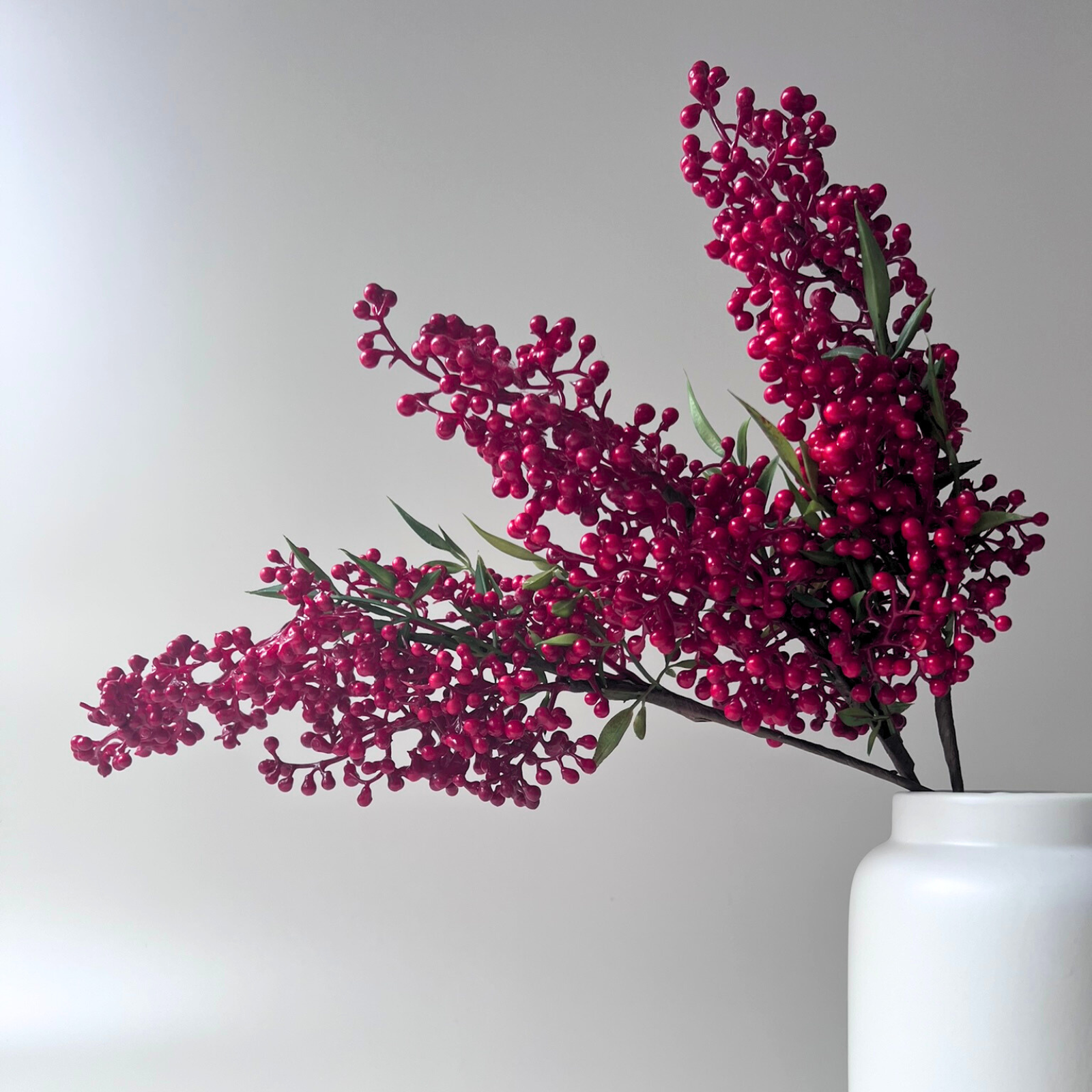 Real Touch Ilex Berry Branch - Small Red Artificial Holly for Christmas Decor, Wedding Centerpieces, and Holiday Home Decorations
