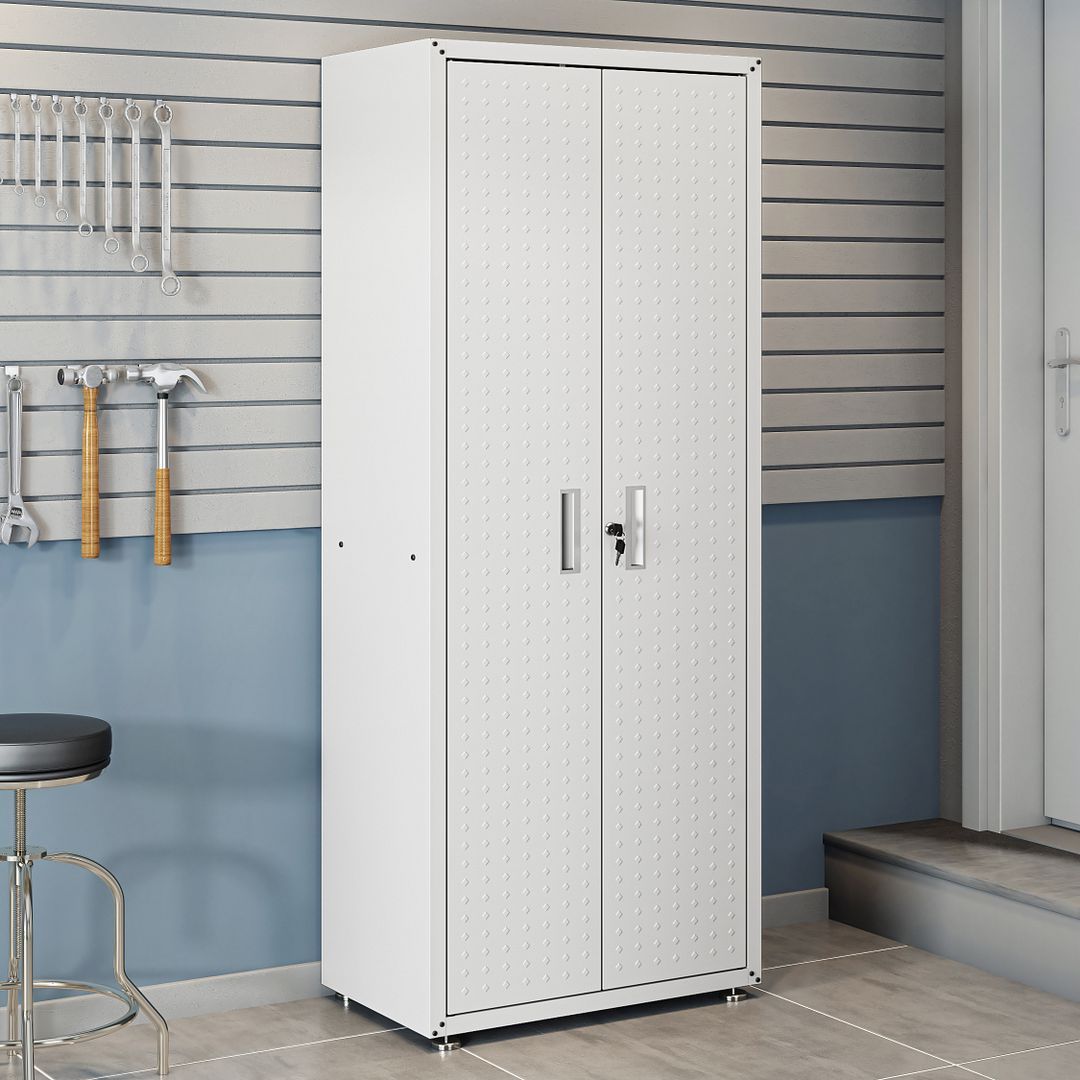 Manhattan Comfort Fortress Tall Garage Cabinet - Heavy Duty Storage for Tools & Equipment - Perfect for Garage, Workshop & Home Organization
