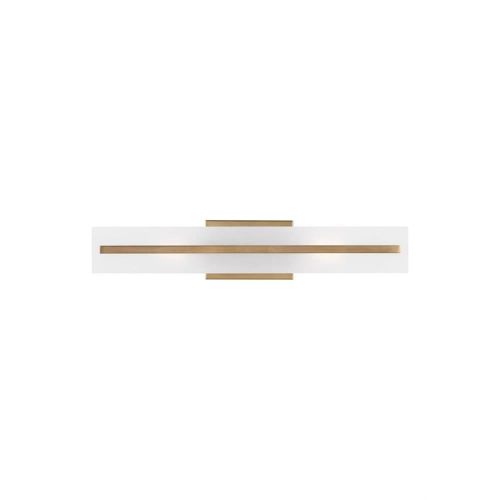 Generation Lighting 4554302-848 Dex Vanity Light Fixture - 2-Light Satin Brass Bathroom Lighting (120W Total) - Perfect for Bathroom Vanity, Powder Room, or Dressing Area Makeup Mirror Lighting