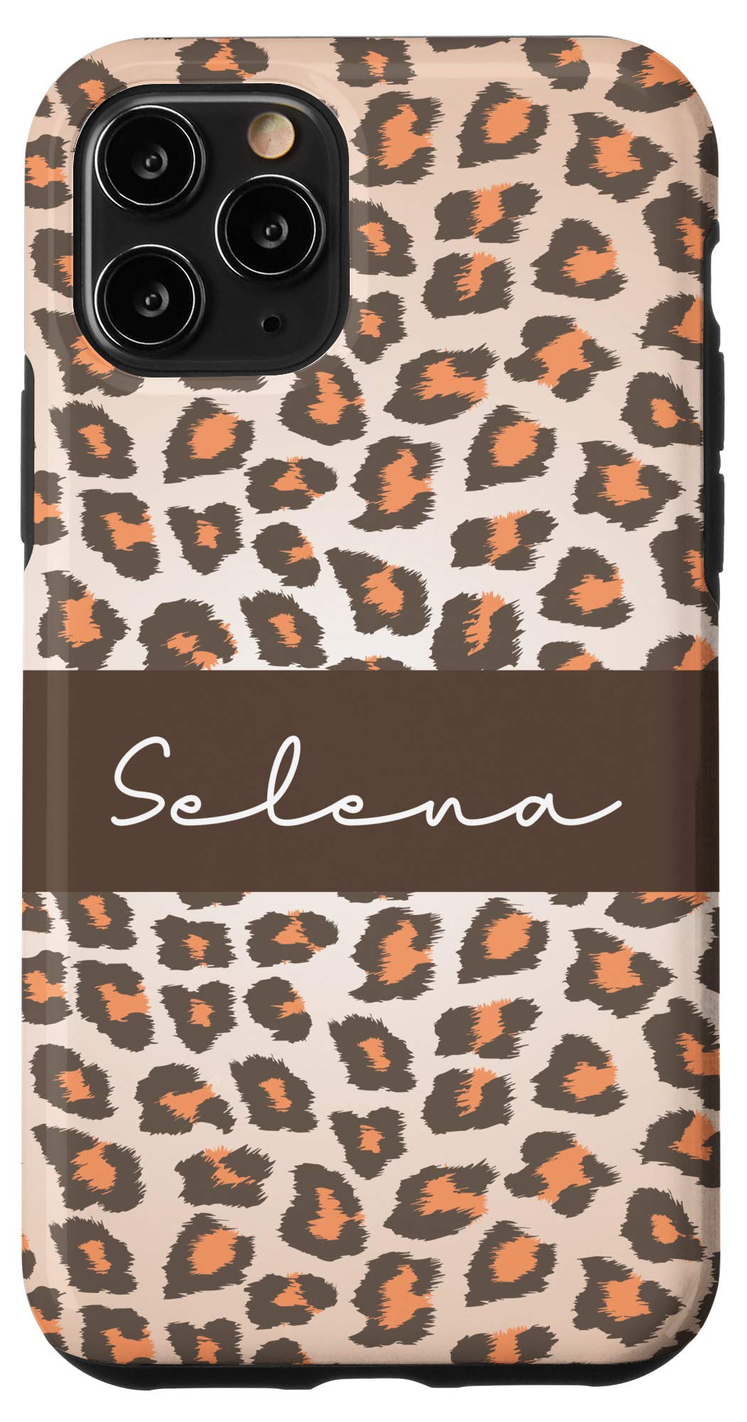 iPhone 11 Pro Case - Selena Name Personalized Leopard Print for Girls | Trendy Gift Idea