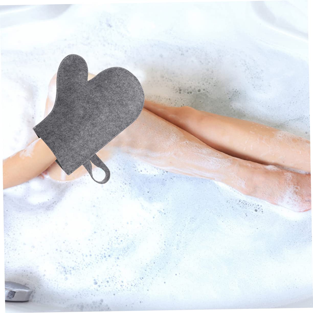 Heat Resistant Sauna Gloves - Soft & Comfortable Felt Mittens for Shower, Spa & Steam Room - White/Grey Protective Handwear for Hot Temperatures