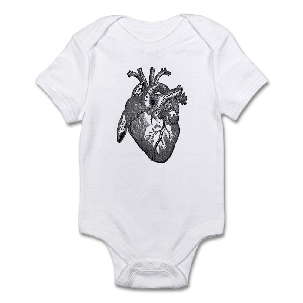 Anatomical Heart Black Baby Bodysuit - Cute Science-Themed Onesie for Infants | Perfect for Halloween, Science Parties & Unique Gift Ideas