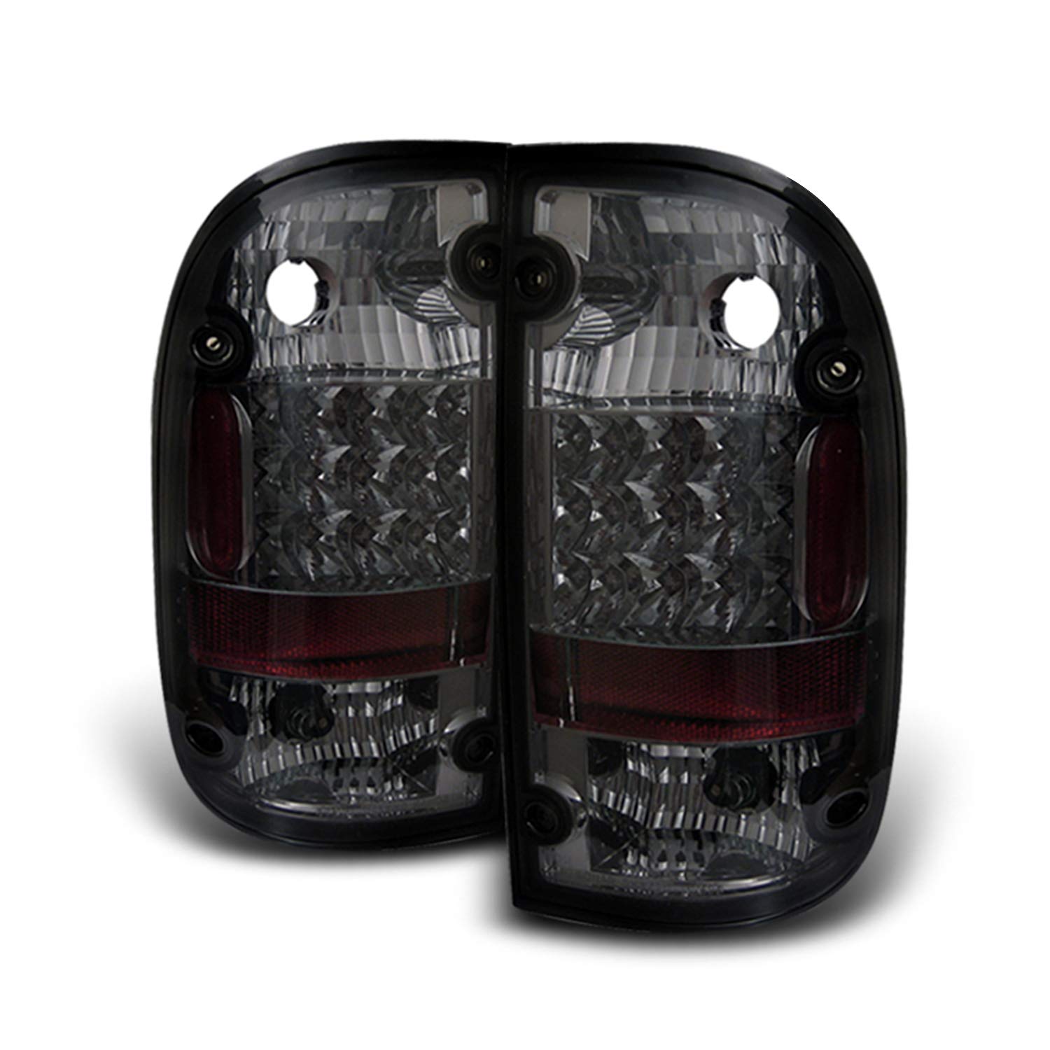 AKKON Smoked LED Tail Lights Pair & 3rd Brake Light Set for 2001-2004 Toyota Tacoma - Left & Right Replacement - Enhance Visibility & Style for Night Driving & Off-Road Adventures