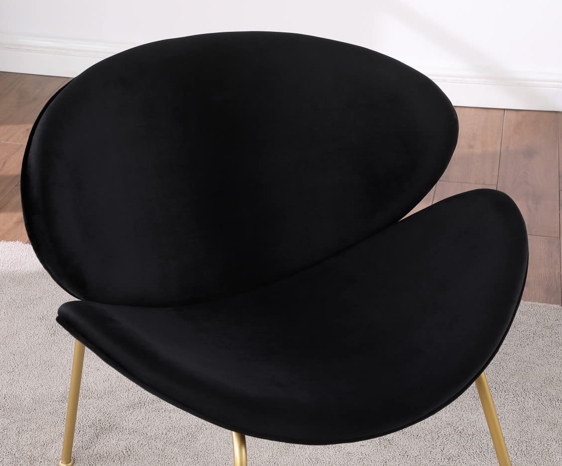 Luxury Velvet Dining Chairs Set of 2 - Modern Side Chairs with Golden Metal Legs & Curved Back - Comfortable Reading/Vanity Chairs for Bedroom, Living Room, Kitchen - Perfect for Dinner Parties, Home Office & Cozy Relaxation