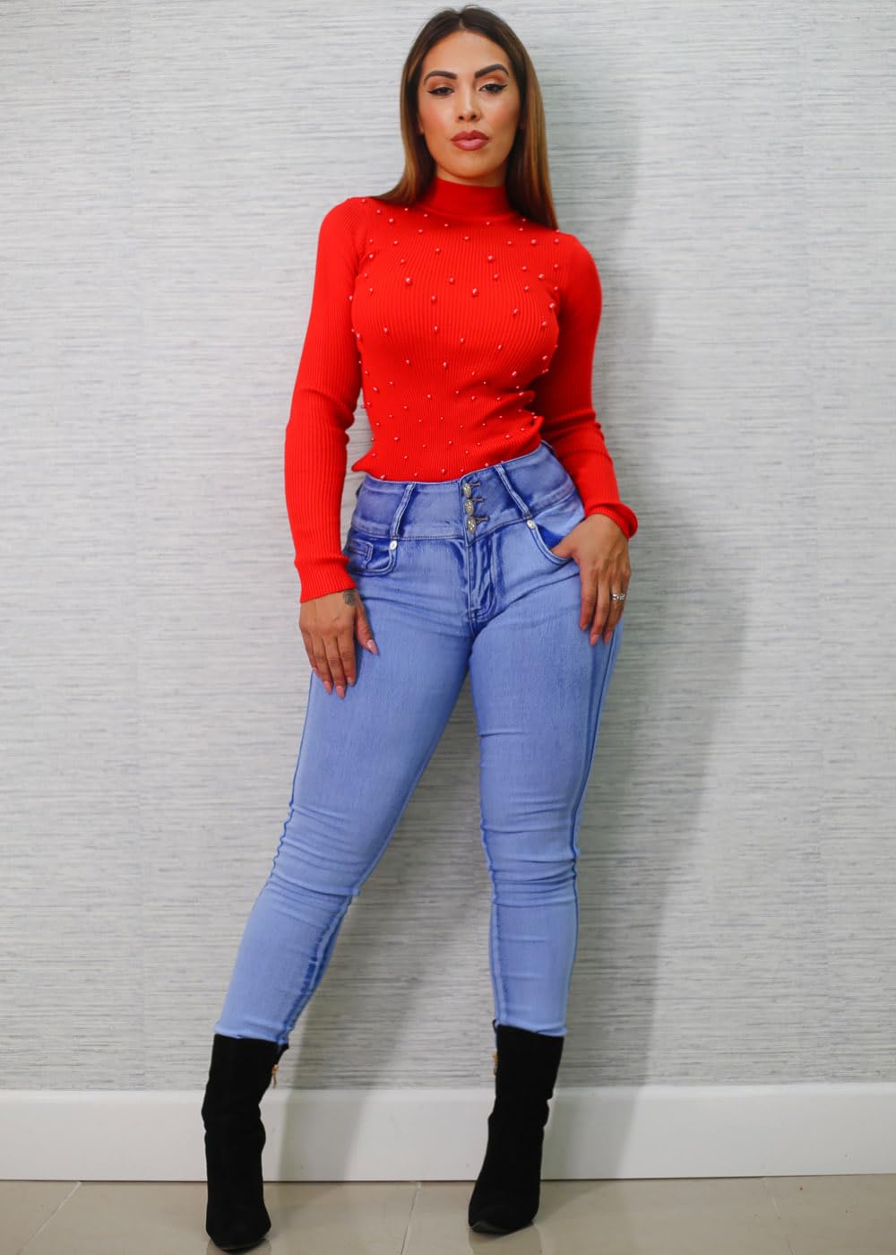**High Waisted Butt Lifting Jeans for Women - Colombian Design Levanta Cola | Stretch Denim Skinny Jeans | Perfect for Night Out, Date Night & Casual Wear**