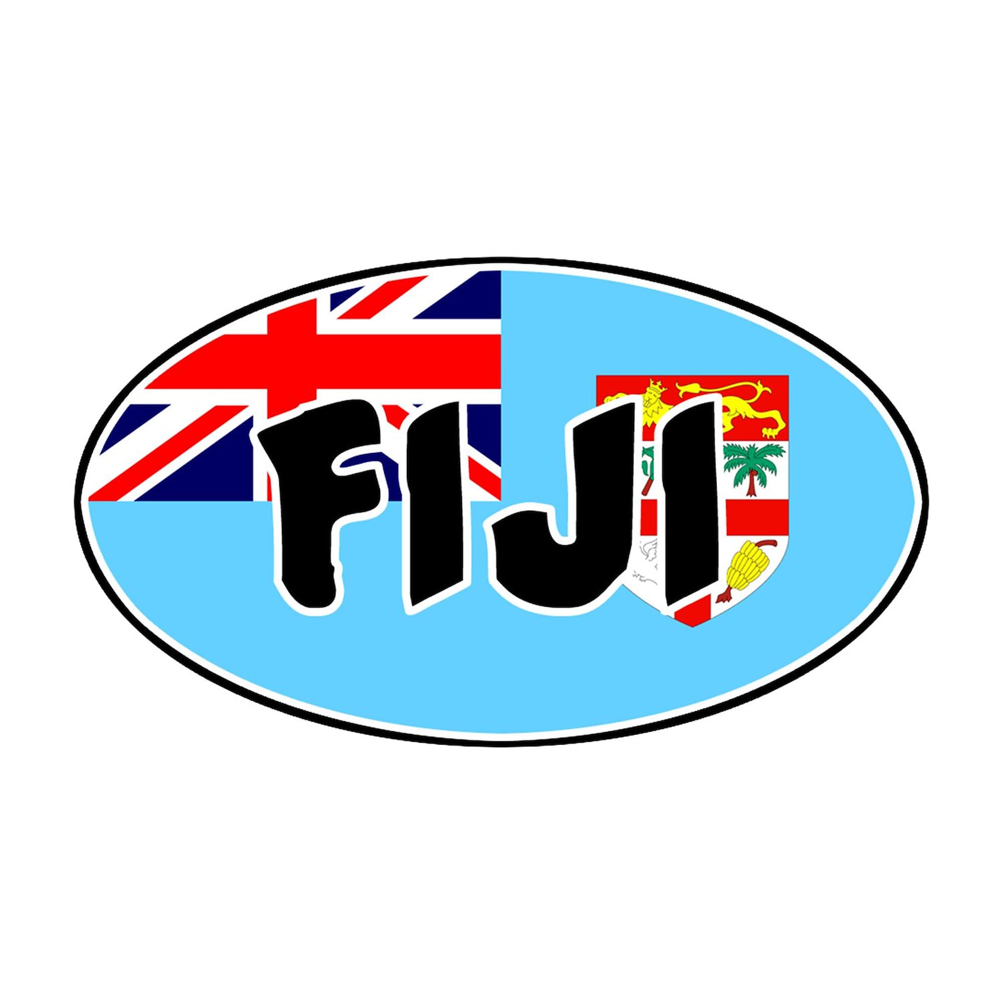 Fiji Oval Car Bumper Sticker - Perfect for Cars & Laptops