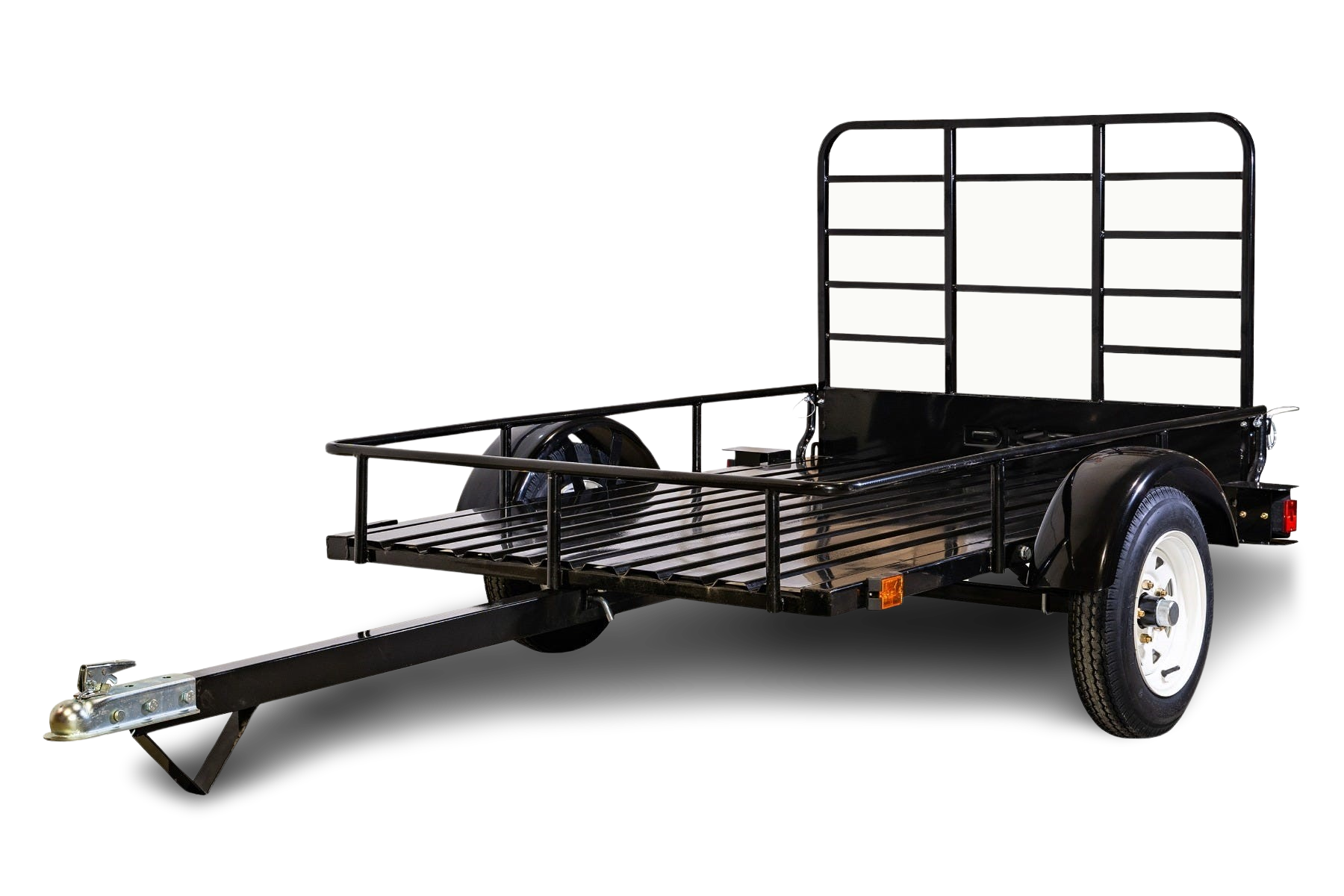 DK2 MMT4X6O 4x6 ft Single Axle Open Utility Trailer - 1295 lbs Capacity, Powder Coated Black - Perfect for Hauling ATVs, Motorcycles & Yard Equipment