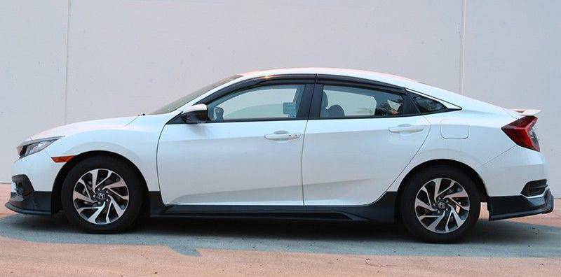 2016-2021 Honda Civic Sedan Mugen Style Side Skirts - Unpainted ABS Plastic Body Kit for Car Customization | Perfect for Street Racing & Car Shows