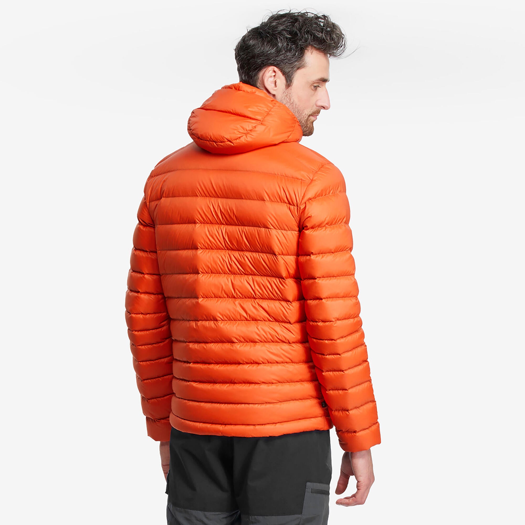 Forclaz MT500 Men's Hooded Padded Jacket for Mountain & Backpacking - Warm & Lightweight Down Coat for Hiking, Camping in Cold Weather (14°F)