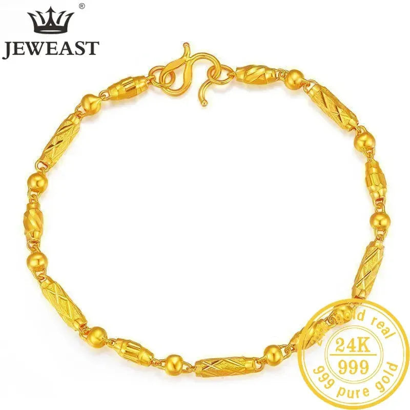 24K Pure Gold Bracelet for Women - 999 Solid Real Gold Bangle, Upscale Classic Jewelry Gift for Anniversary, Valentine's Day & Special Occasions