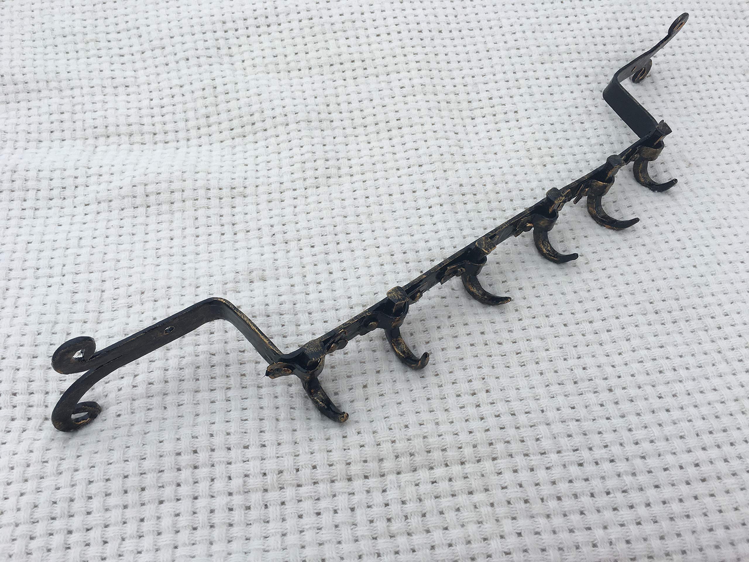 Sturdy Wall Coat Hooks & Key Holder - Heavy Duty Iron Hangers for Entryway, Towels & Pots - Space Saving Steel Wall Mount Organizer for Home & Office