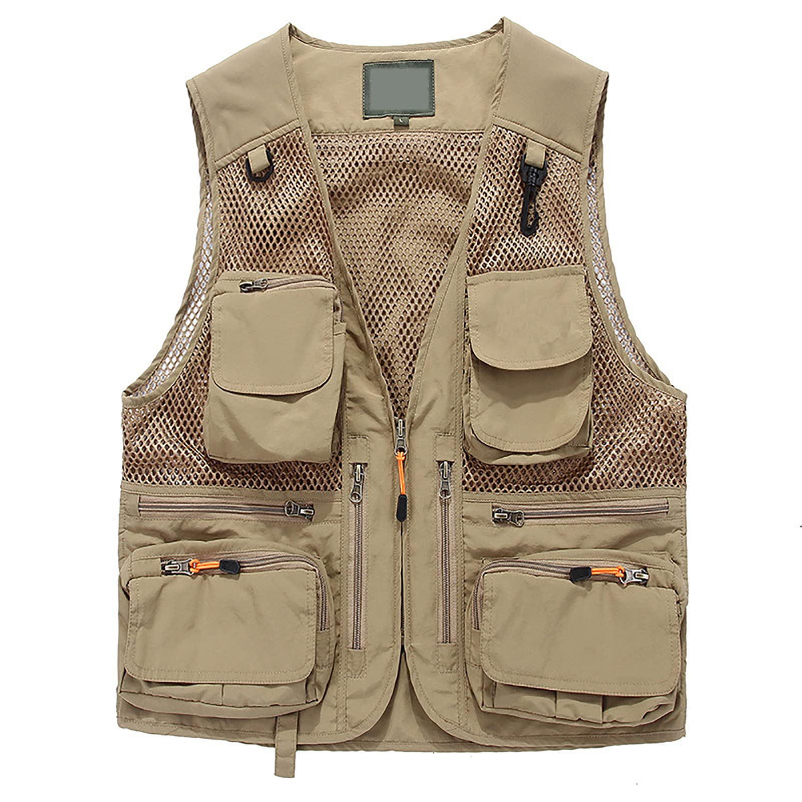 Breathable Mesh Fishing Vest with Large Pockets for Fly Fishing, Camping, Hunting & Outdoor Travel - Lightweight Photographer Jacket for Men & Women - Summer Waistcoat in Beige, Size 4XL | Perfect for Warm Weather Adventures & Outdoor Photography