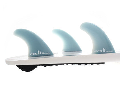 FCS II THRUSTER Performer Surfboard Fins - Glass Flex Blue - High Performance for Shortboards & Performance Surfing - Perfect for Waves, Competitions & Daily Surf Sessions