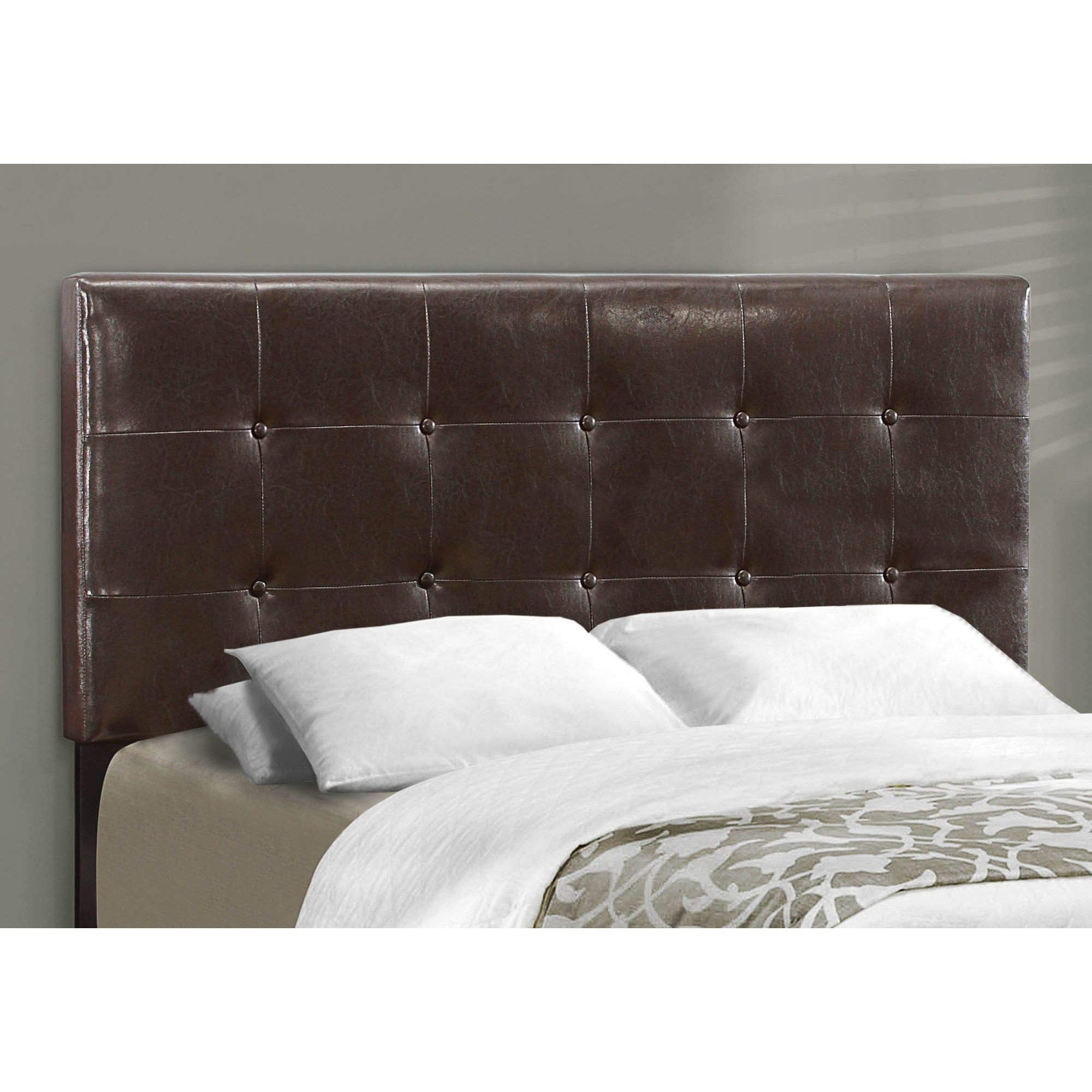 Offex Contemporary Full Size Leather-Look Upholstered Bed Frame in Brown or Black - Modern Bedroom Furniture for Master & Guest Rooms