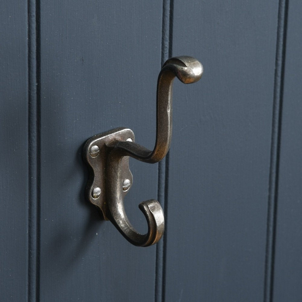 Olifans Double Coat Hook - Heavy Duty Cast Iron Wall Hooks for Jackets, Hats & Bags - Perfect for Entryway, Mudroom & Bathroom Organization
