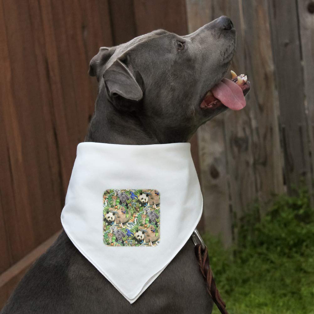 Animal World Panda Elephant Cheetah Pattern Dog Bandana - Soft Pet Bandanas for Small Medium Large Dogs - Perfect for Daily Walks, Pet Photos & Costume Parties