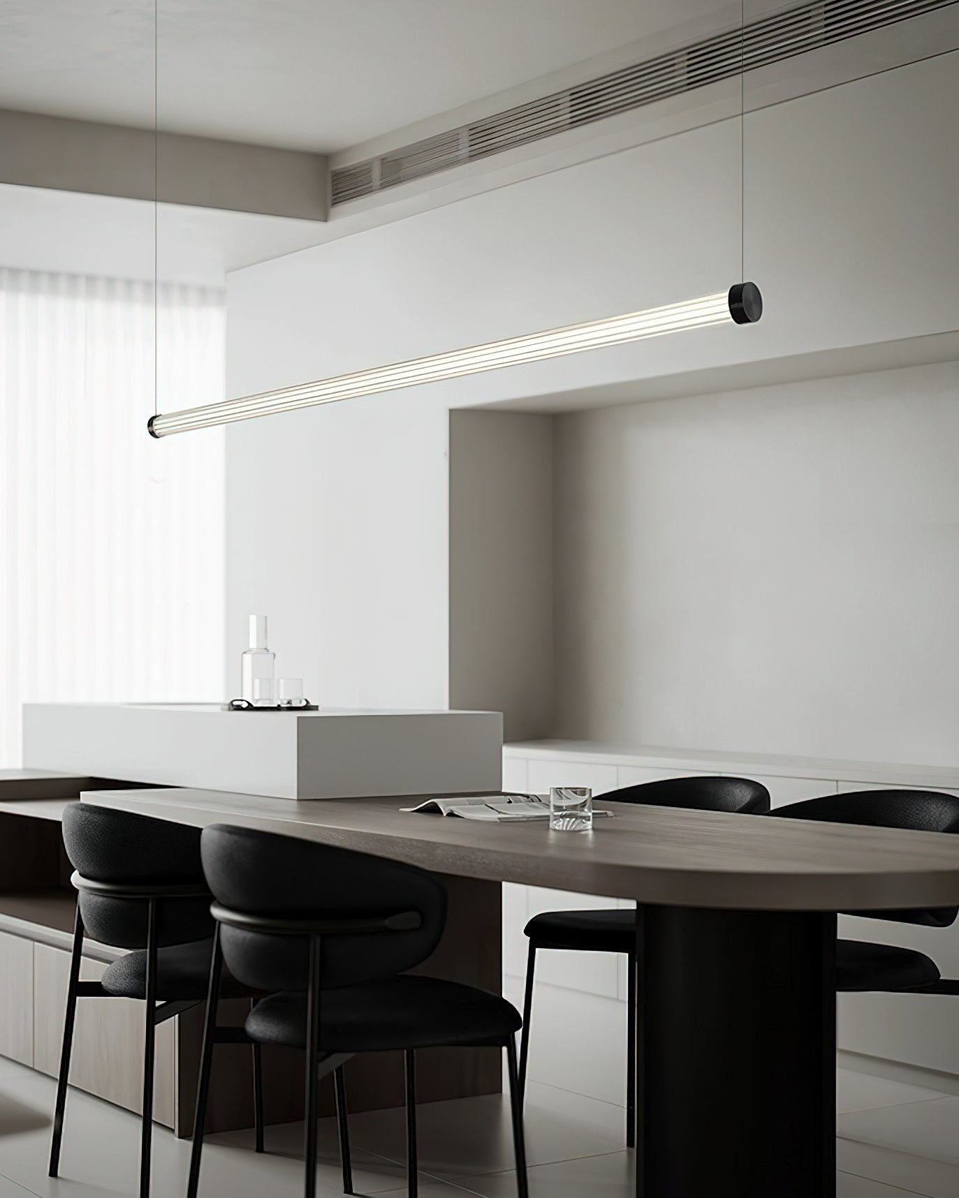 Loreto Modern Linear Pendant Light - Sleek Minimalist Design for Kitchen Island, Dining Room, and Living Room Lighting