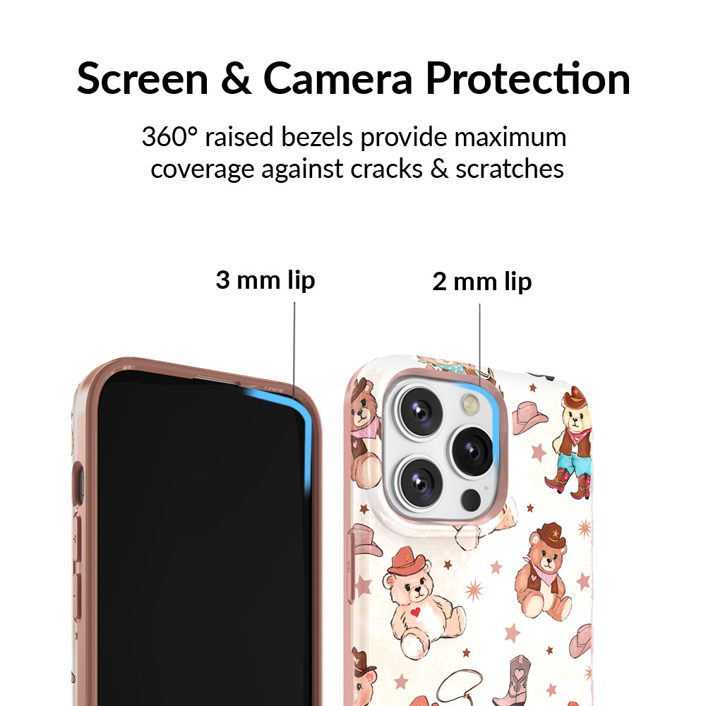 Cowboy Teddy Bear iPhone Case - Durable Protective Cover for iPhone 12/13/14/15 Pro Max - Western Style Design - Perfect for Outdoor Adventures & Country Music Fans