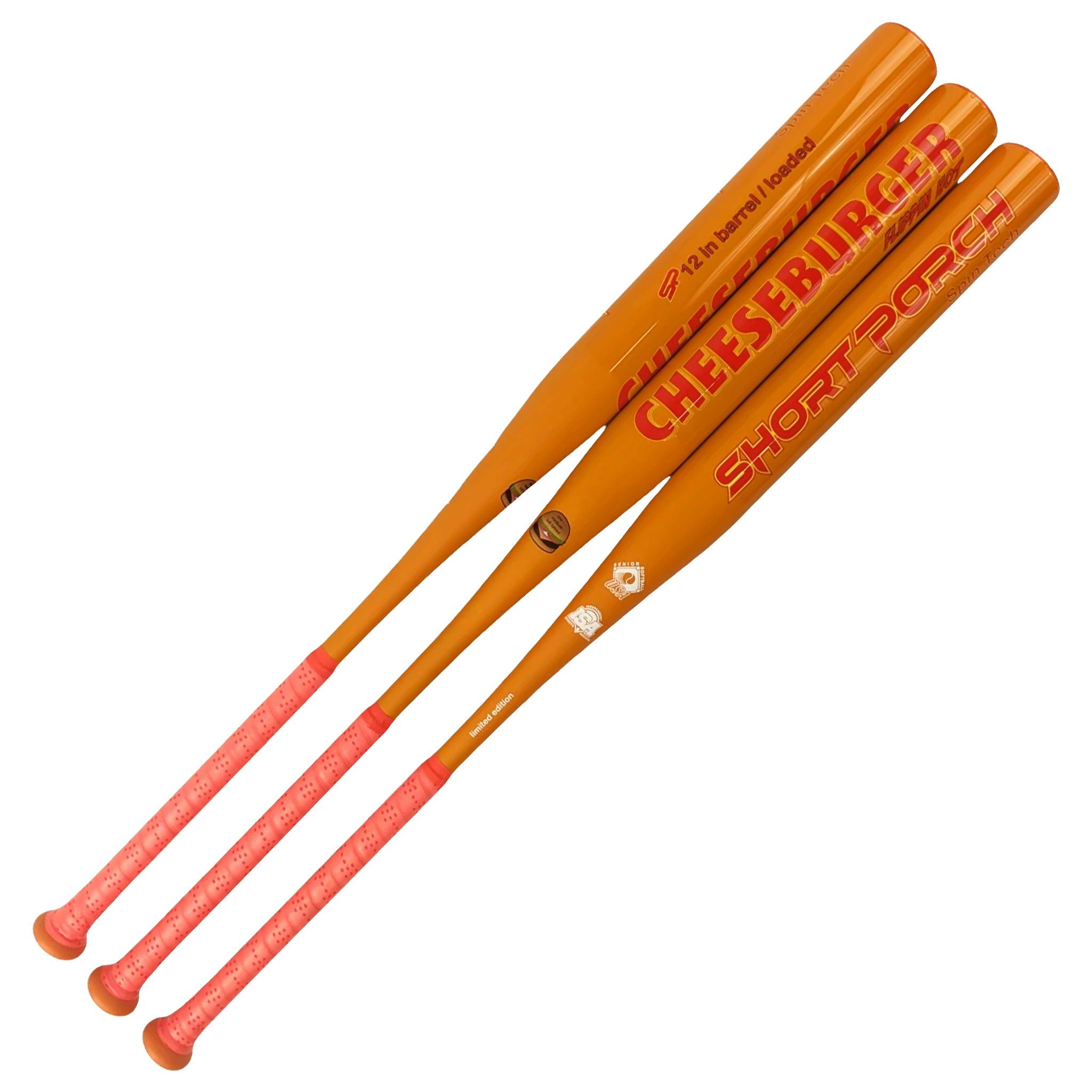 2025 Short Porch Cheeseburger 1-Piece Senior Slowpitch Softball Bat - USSSA Approved for Power Hitters & Tournament Play | Perfect for Competitive Games & Home Run Derby