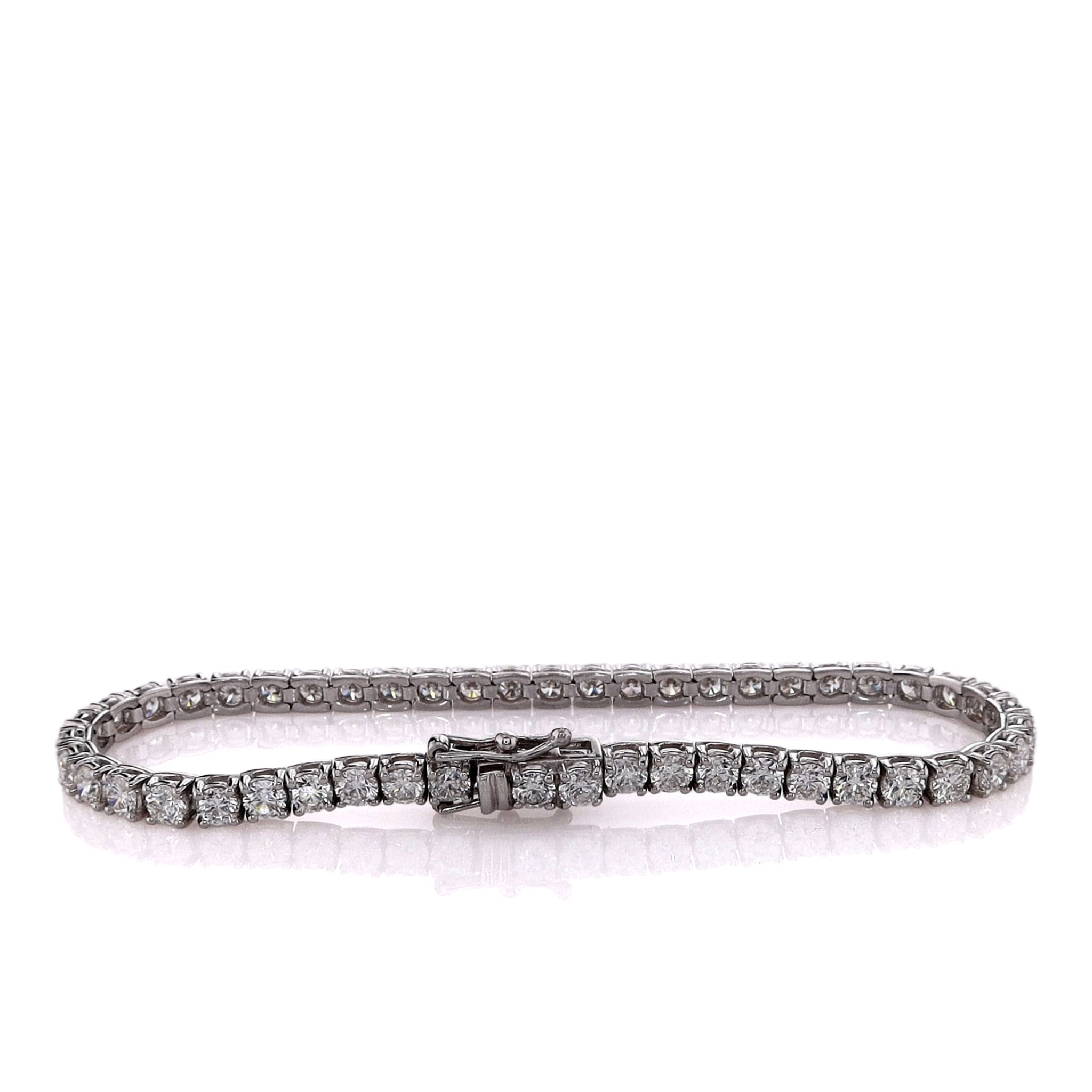 14K White Gold 7.10ct Diamond Tennis Bracelet for Women - Elegant Luxury Jewelry Gift for Anniversary, Wedding & Special Occasions