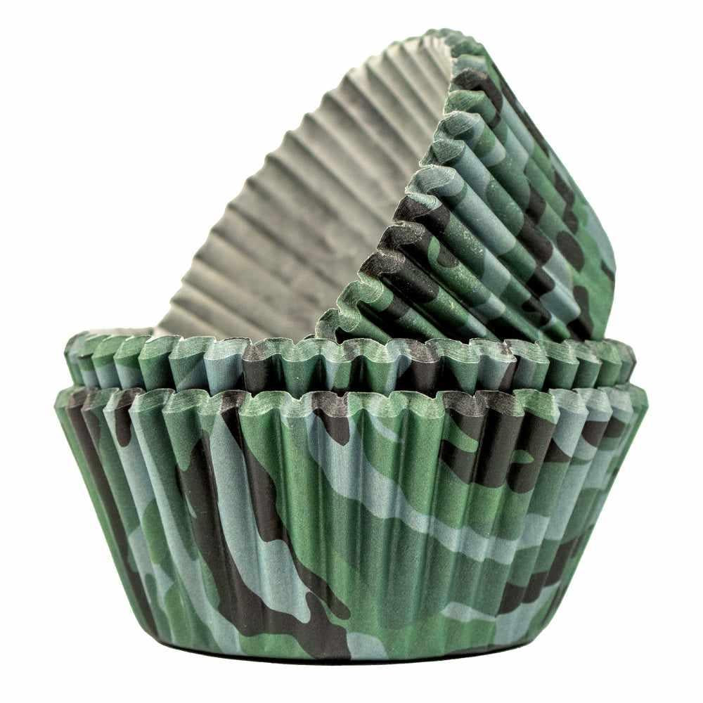 Camouflage Forest Print Standard Size Cupcake Liners & Wrappers - Perfect for Hunting Themed Parties, Outdoor Events & Birthday Celebrations