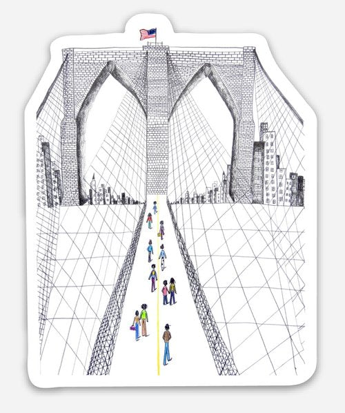 Brooklyn Bridge Sticker - Premium Vinyl Decal for Laptops, Water Bottles & DIY Crafts - New York Souvenir & Travel Gift Idea