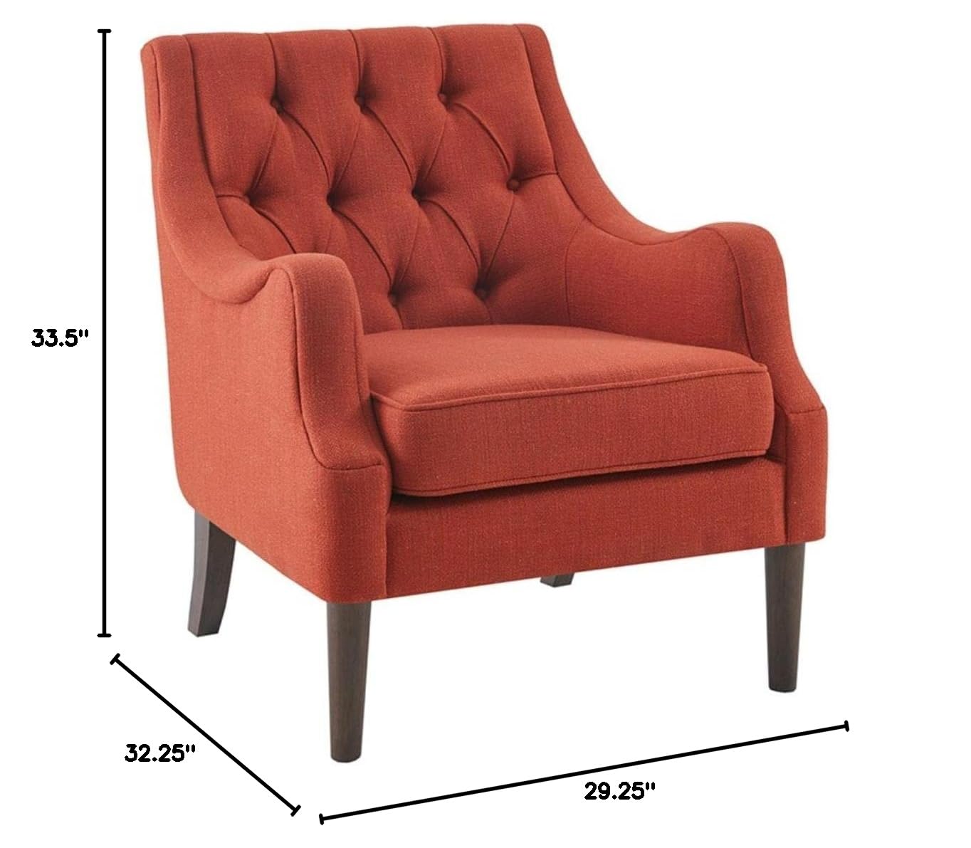 Madison Park Modern Accent Chair - Upholstered Button Tufted Back with Removable 5.75