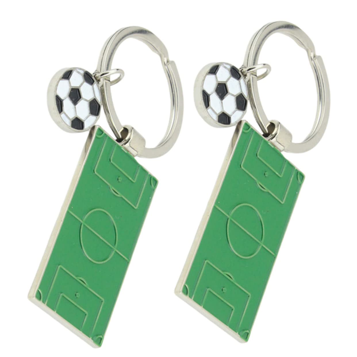 GAROZATION 2-Pack Mini Football Field Keychain - Zinc Alloy Sports Pendant for Keys, Backpacks & Gifts - Perfect for Football Fans, Players & Coaches - Great for Game Day, Fan Gear & Team Spirit