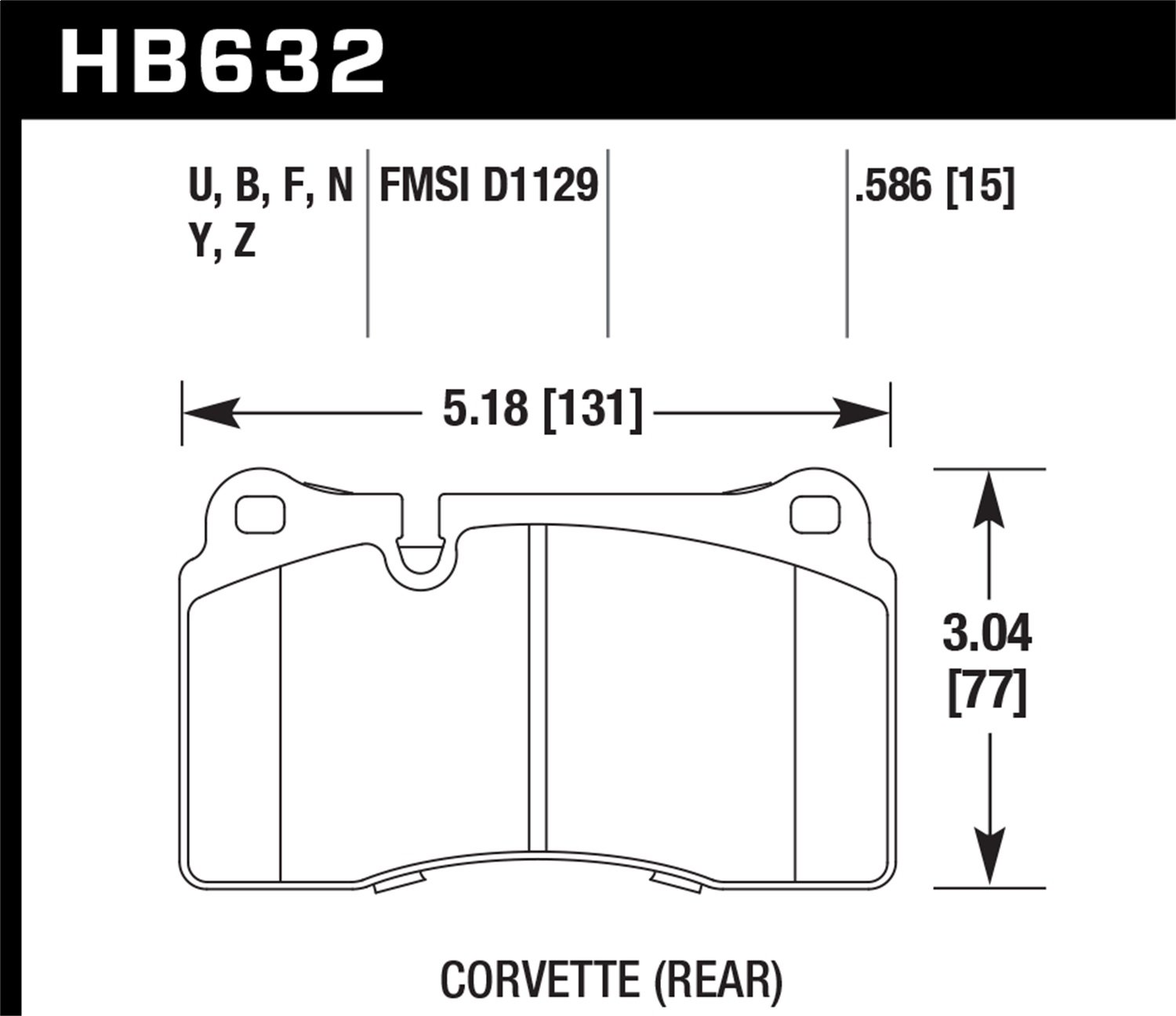 HB632F.586 HPS Performance Street Brake Pads - High Performance Braking for Sports Cars & Daily Driving | Perfect for Track Days, Commuting & Safe Stopping
