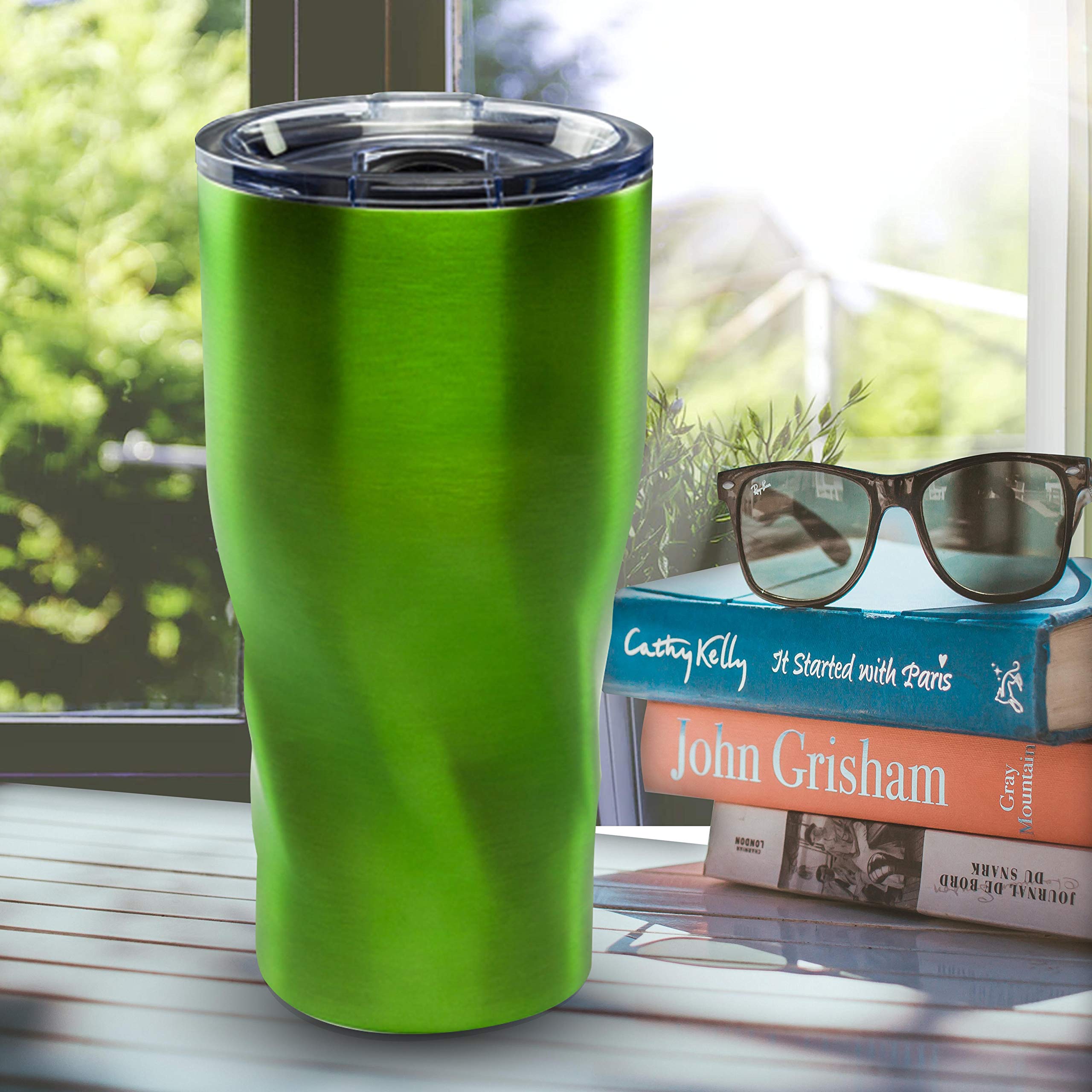 Wavey Mavey 20 oz Vacuum Insulated Travel Mugs 6-Pack - Green | Leak-Proof Stainless Steel Coffee Tumblers for Hot & Cold Drinks | Perfect for Commuting, Camping & Office Use