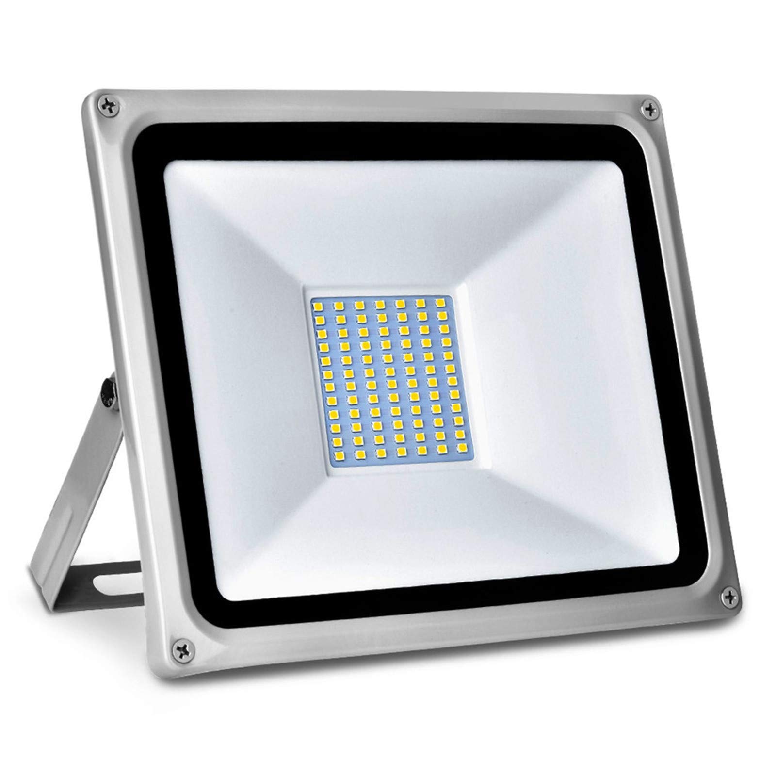 Super Bright 6500K White LED Flood Light - Outdoor & Indoor Waterproof LED Strip Lights for Bedroom, Classroom, Garden, and Patio (Grey, One Size) - Perfect for Home, Office, and Commercial Lighting