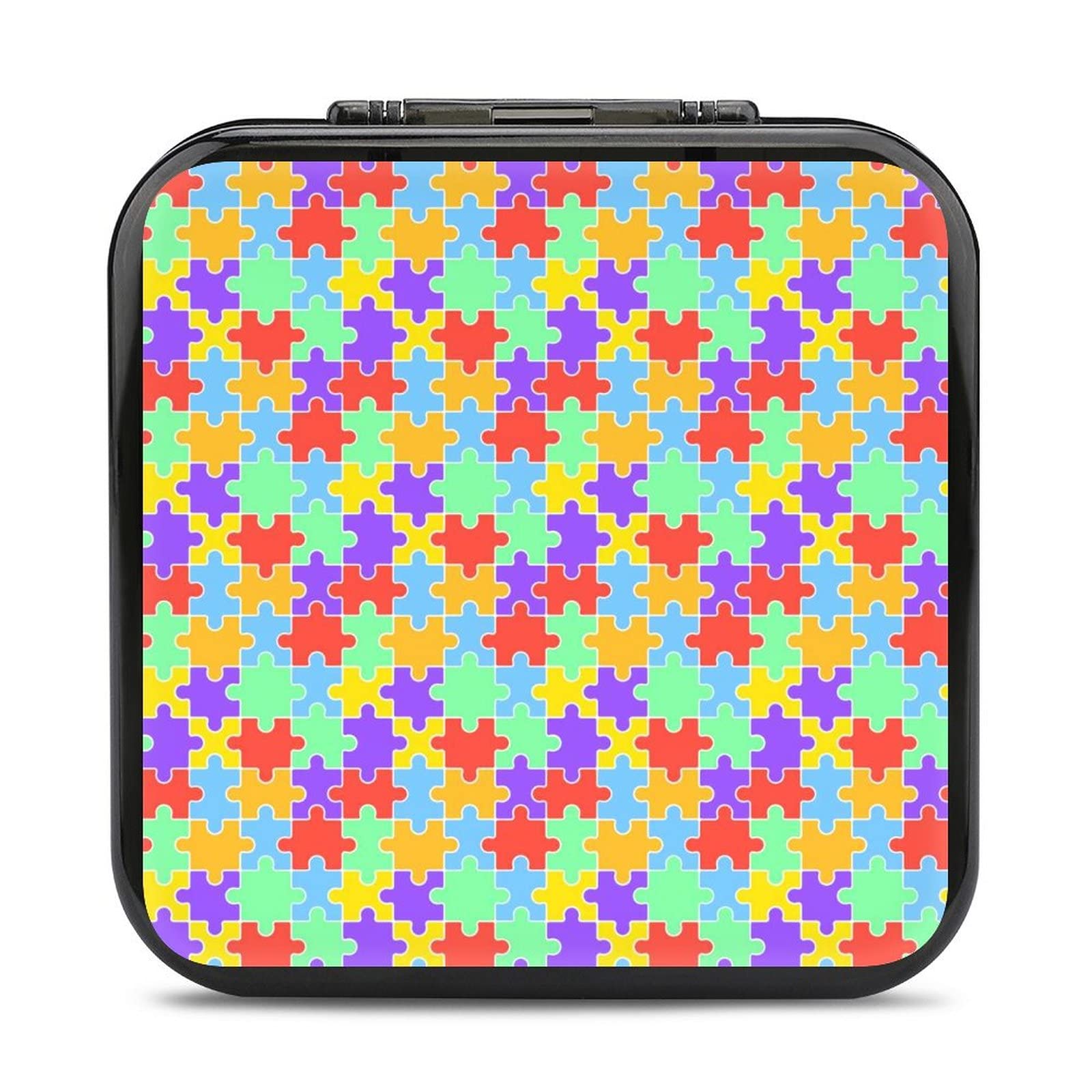 LGBT Pride Jigsaw Puzzle Pattern Game Card Case - 24 Slots Storage Box Holder for Nintendo Switch - Perfect for Travel, Gaming Parties & Collectors