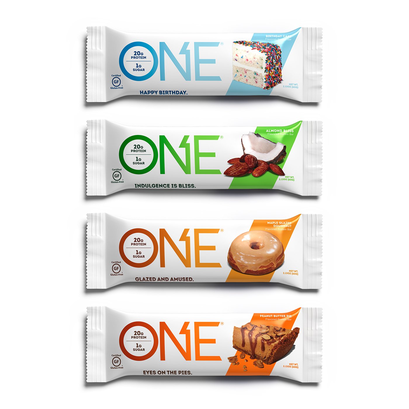 ONE Protein Bars Variety Pack - 12 Gluten Free Protein Bars with 20g Protein & 1g Sugar | Low Carb, Keto Friendly Snacks for Workout Recovery, Weight Loss & On-the-Go Nutrition (2.12 oz Each)