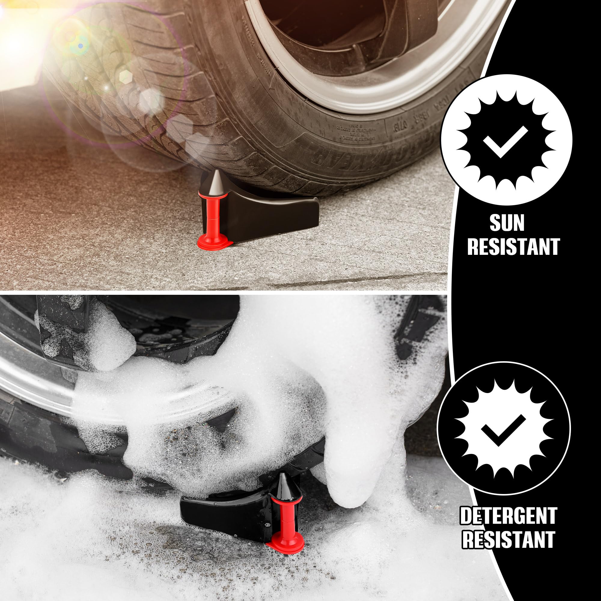 4Pcs Car Hose Guide - Tire Hose Roller for Car Washing & Detailing | Prevents Hose Stuck Under Wheels | Durable Plastic Wash Tool (Black) for Pressure Washer Safety