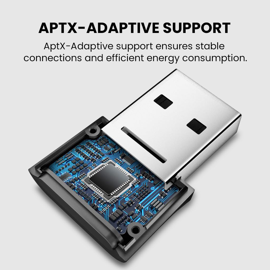 Avantree DG80 USB Bluetooth 5.3 Adapter for PS5, PC, Gaming Consoles - Wireless Audio Transmitter Dongle for Bluetooth Headphones & Earbuds with aptX-Adaptive/Low Latency - Perfect for Gaming, Streaming & Home Theater Systems
