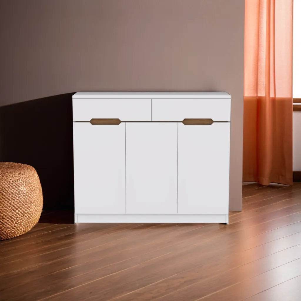 Modern Durham Shoe Cabinet with 3-Tier Storage - Sturdy Wooden Entryway Organizer for Shoes, Boots & Accessories | Perfect for Hallway, Closet & Mudroom Organization